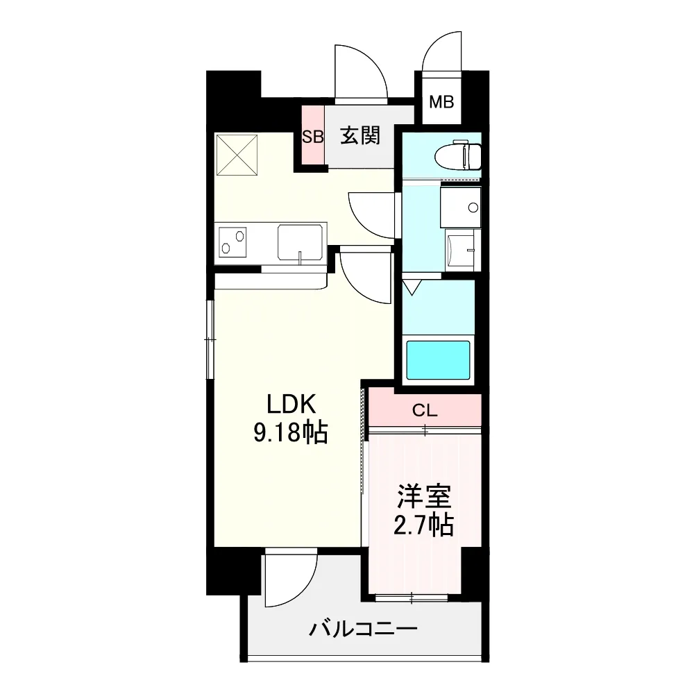 間取・B棟　Ctype｜1LDK